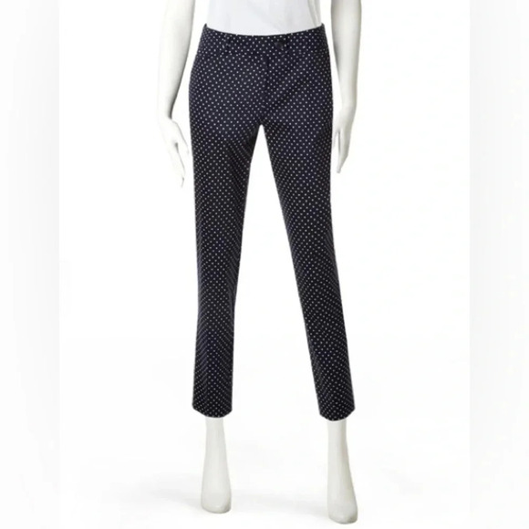 Cleo Every Body Polka  Dot Ankle Pant Navy Blue Size 2 NWT - Picture 2 of 15